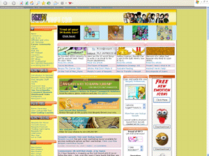 Screenshot of the PinkPT homepage viewed with Internet Explorer on November 2005