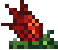 Red flower-like alien.